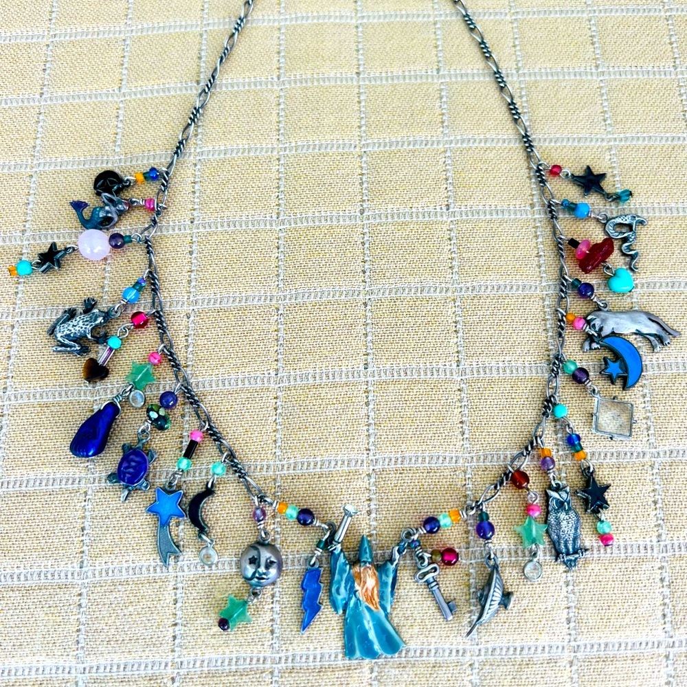 Vintage Rare Lucy Isaacs Wizard Charm Necklace